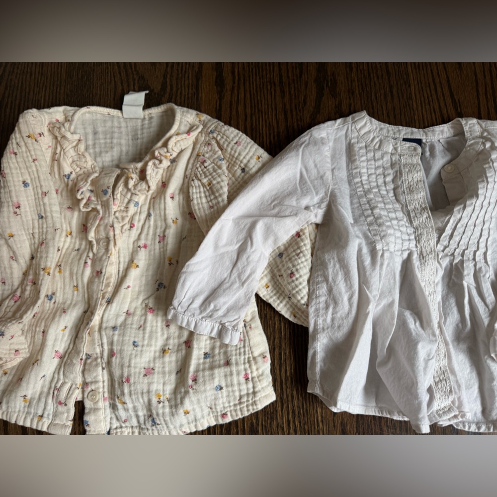 H&M Kids Floral and gap White Blouse Set